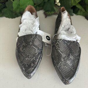 A New Day Womens Memory Foam Snake Print Flats Graphite Size 6W